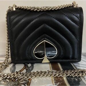 luxury Leather Black clutch Kate Spade